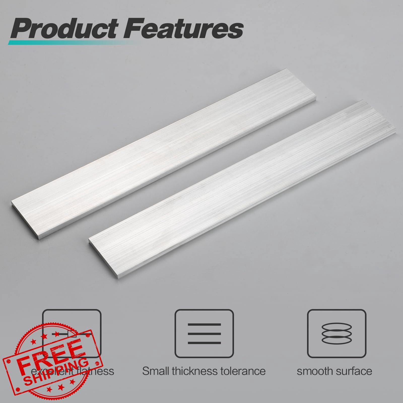DOUYUDAO 3pc 1/4x2x12inch Aluminum Flat Bar