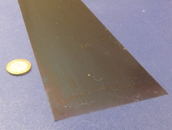 1095 Hard Blue Tempered Spring Steel Shim .015″ Thick x 4.00″ Wide x 48″ Long
