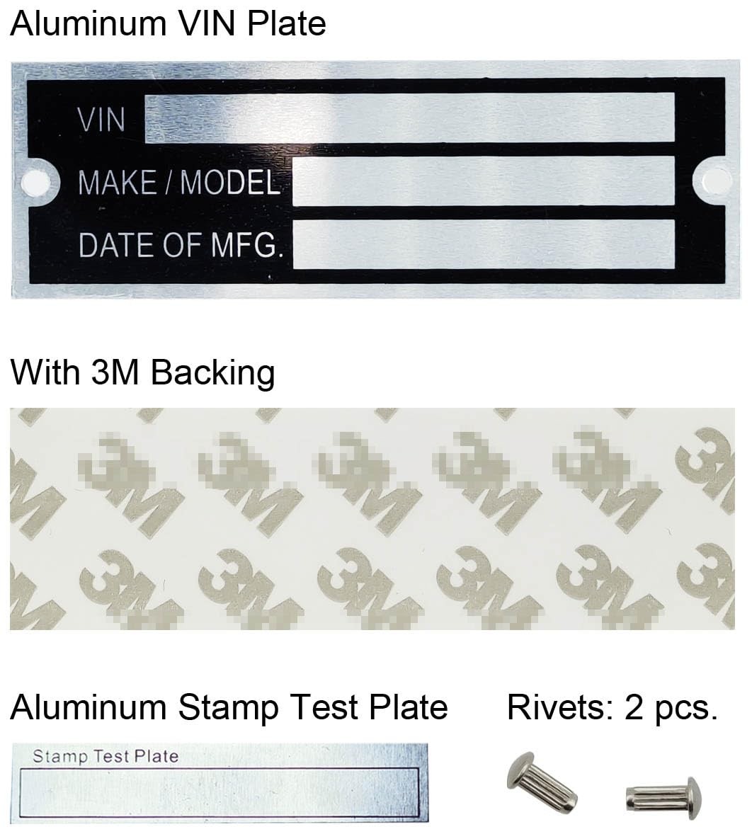 Blank Aluminum ID Plates – Metal Serial Number Tags, Equipment Data Plates, Comp