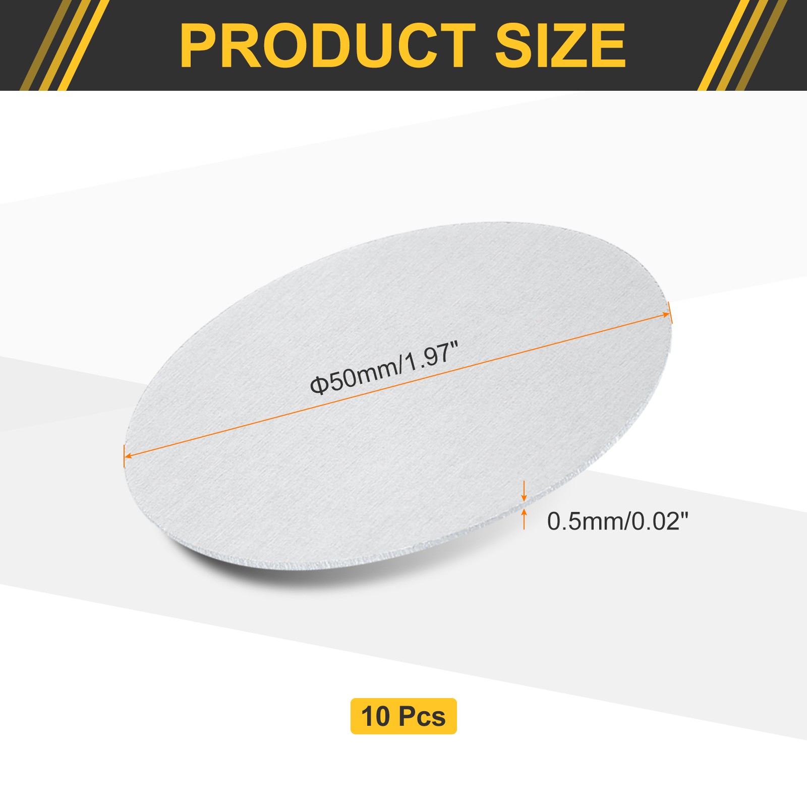 10Pcs, Aluminum Disc 2″(50mm) Dia 0.02″(0.5mm) Thick Round 1060 Aluminum Sheets