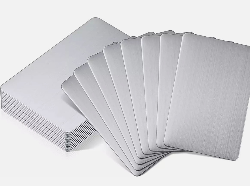 10x Blank 304 Stainless Steel Metal Business Card 0.8mm Thick For Engraving