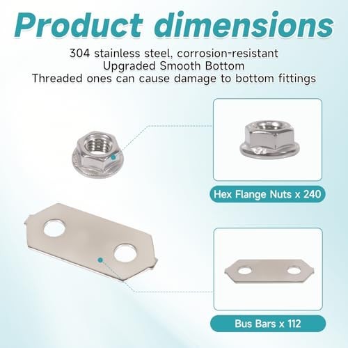 Nickel Plated Copper Bus Bars & Stainless Nuts Set for Hybrid Battery – Prius V,