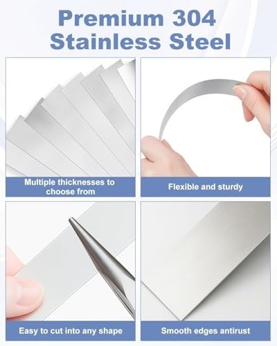 30 Pcs Stainless Steel Shim Stock Set, 1″ x 12″ Metal Shims for Leveling & Gaps