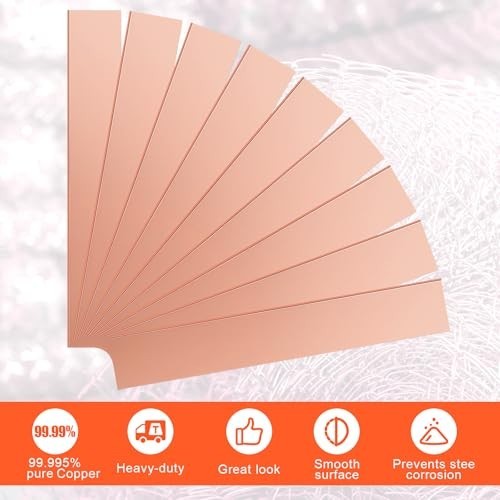10 Pcs Pure Copper Anode Sheets 99.995% for Plating & Electroplating, 0.04″x1″x6