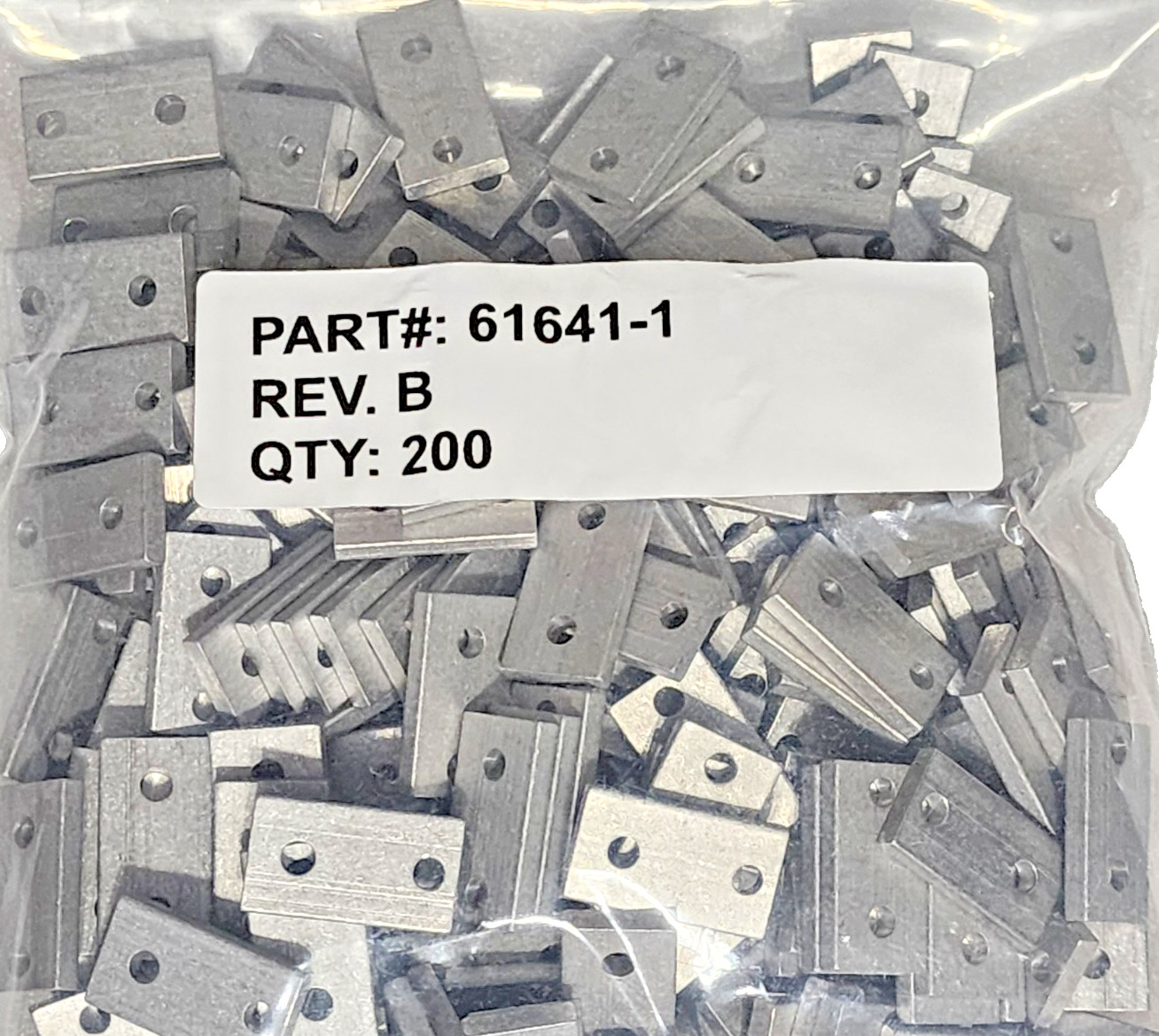 (QTY: 200) EM-J 61641-1, 61641 Aluminum Flat Bar REV. B, L7/8”x 1/2”x 1/8”