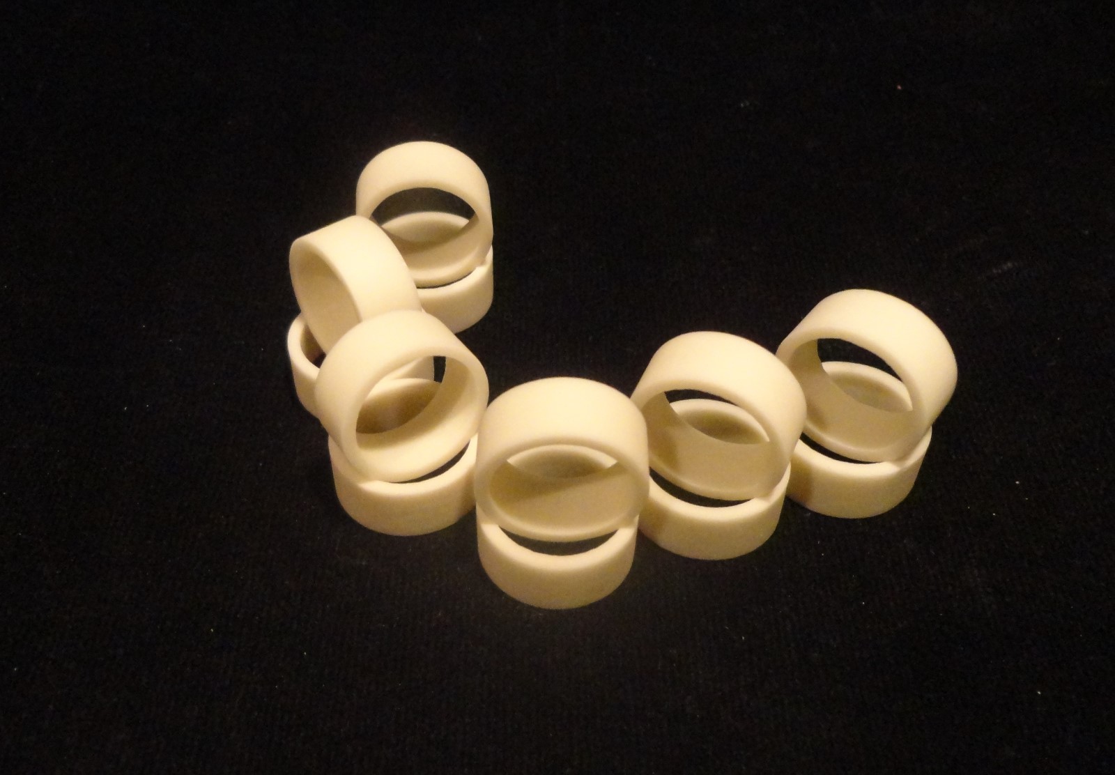 LOT OF SIX (6) 0.315″L HIGH PURITY ALUMINA CERAMIC RING SPACER SLEEVE No.:114B