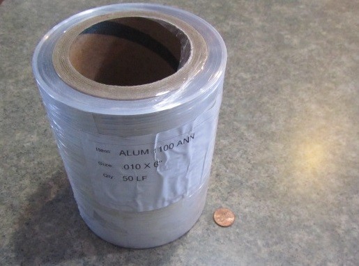 1100 Aluminum Foil (O) .010″ Thick x 6″ Wide x 50 Feet Long Roll