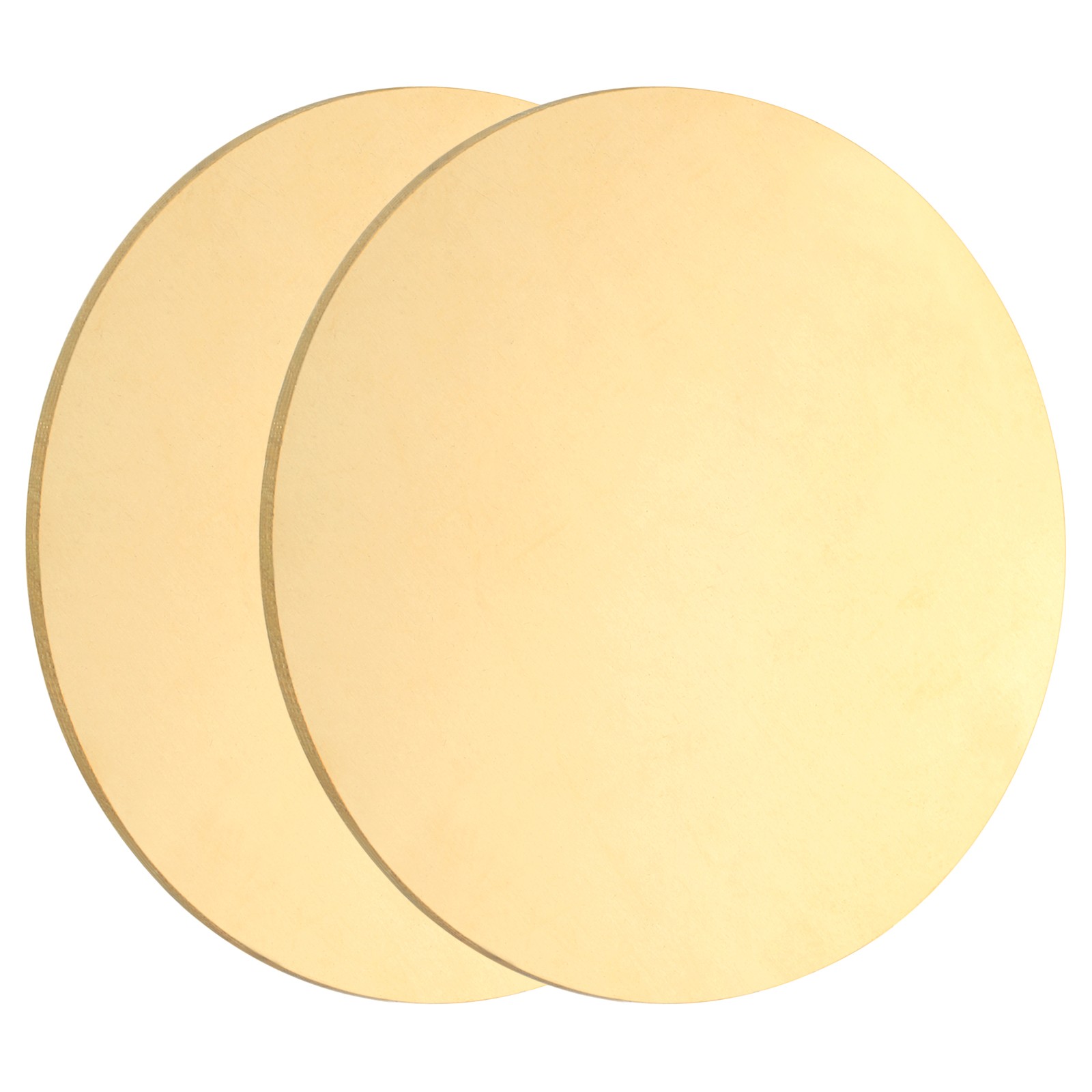 2pcs Brass Sheets, 0.08″ Thickness x 2.36″ Diameter Brass Round Plate, Yellow