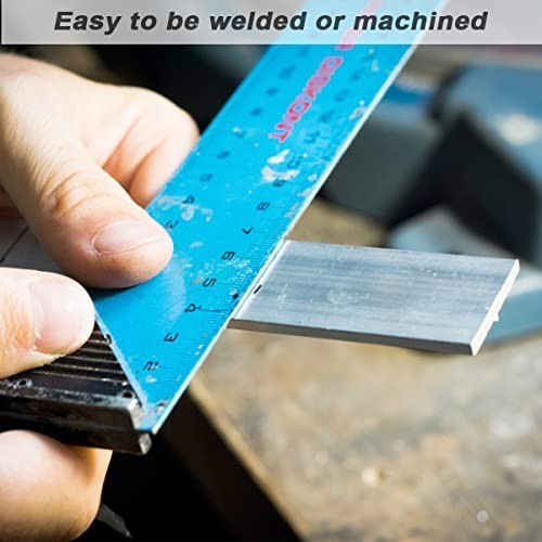 Aluminum Flat Bar 2 Pack 1/8 x 2 x 12 Inch 6061 Square Plate for Crafting DIY