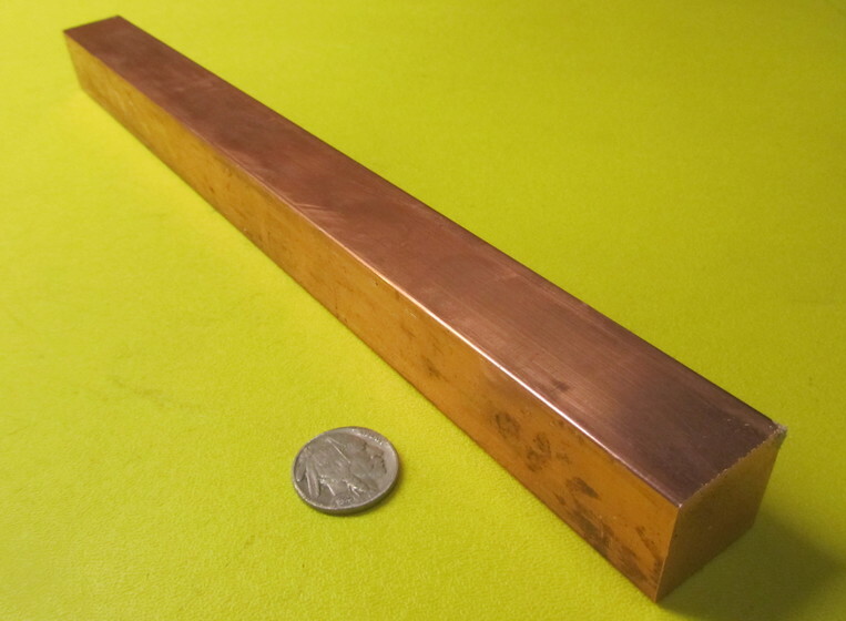 110 Copper Square Bar H02, 1.0″ Thick x 1.0″ Wide x 1 Ft Length