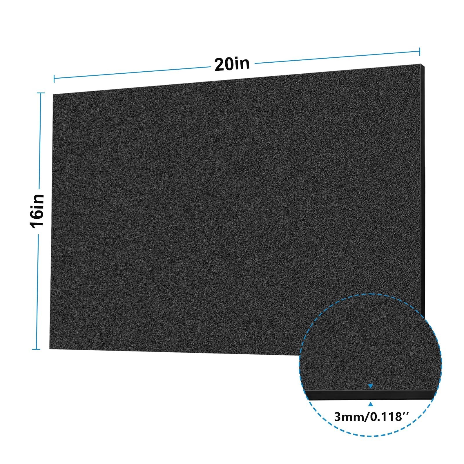 2 Pack Black ABS Plastic Sheet 16″ x 20″ x 1/8″ (3mm Thick), High Tensile and…