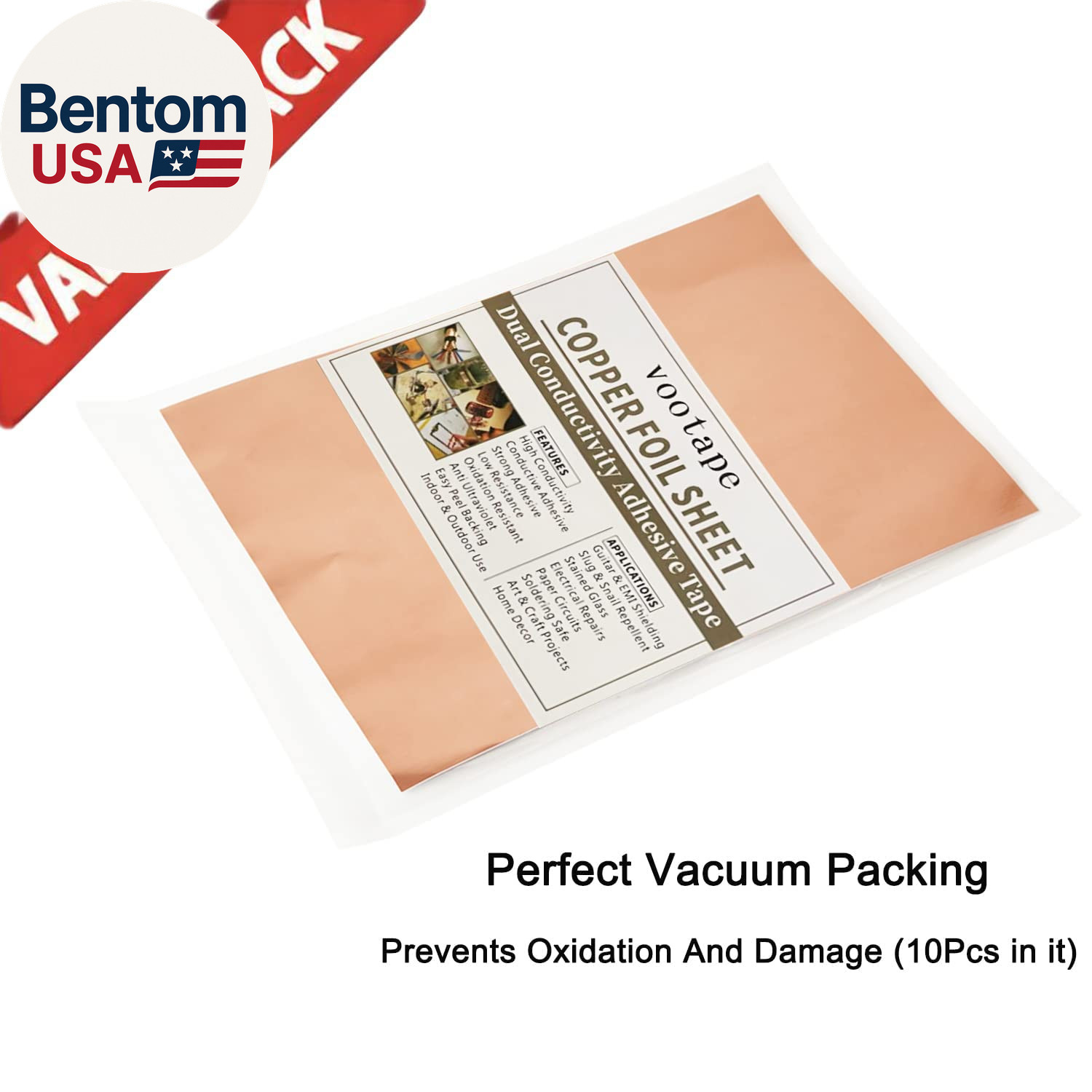 10Pcs 3.15 Mil Copper Foil Sheet [7.9Inch X 5.9Inch] with Double-Sided Conductiv