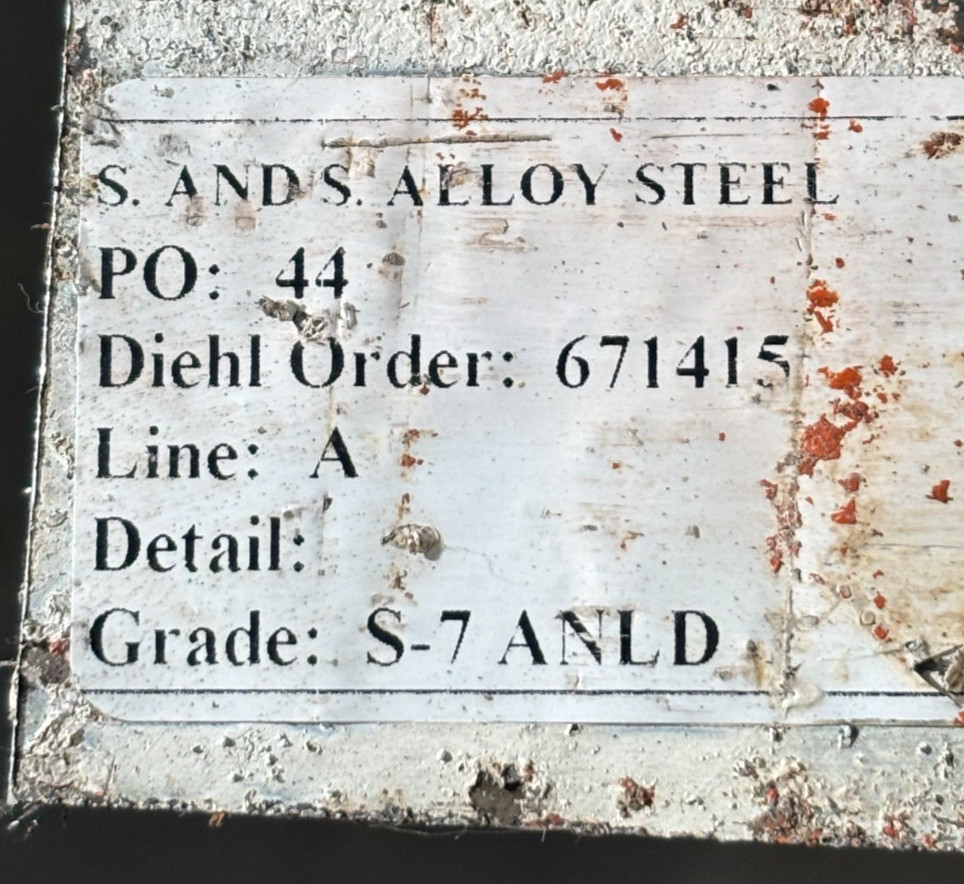 S7 Tool Steel 1/2″ x 1.5″ x 34″ OVERSIZE, Decarb free, S-7