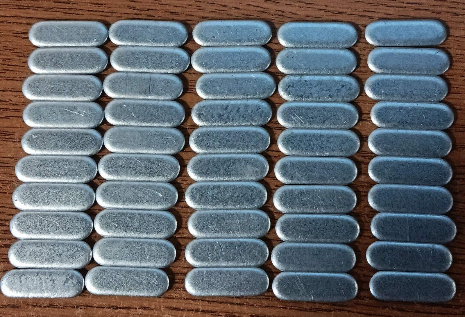 50PCS GALVANIZED STEEL 11GA x 1″ x 5/16″ OVAL , SCRAP, WELDING, ARTS & CRAFTS