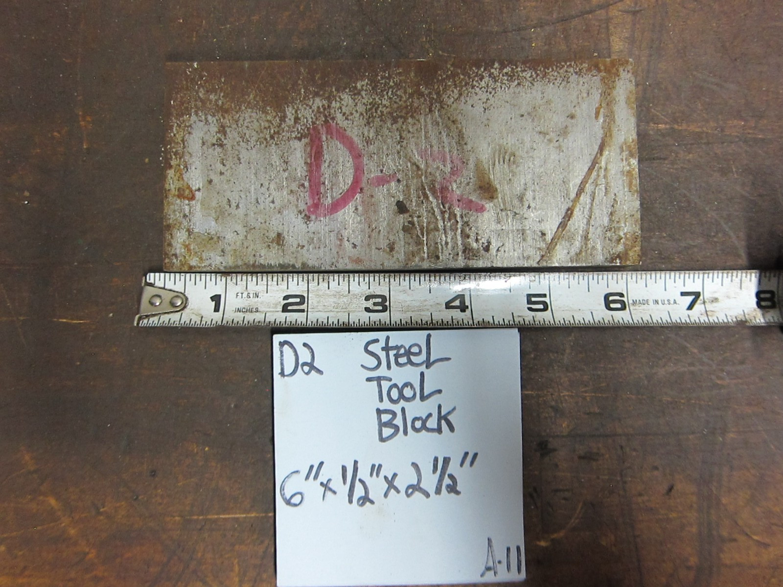 D-2 Tool Steel 6” x 0.5″ x 2.5” Thick D2 Tool Steel Block