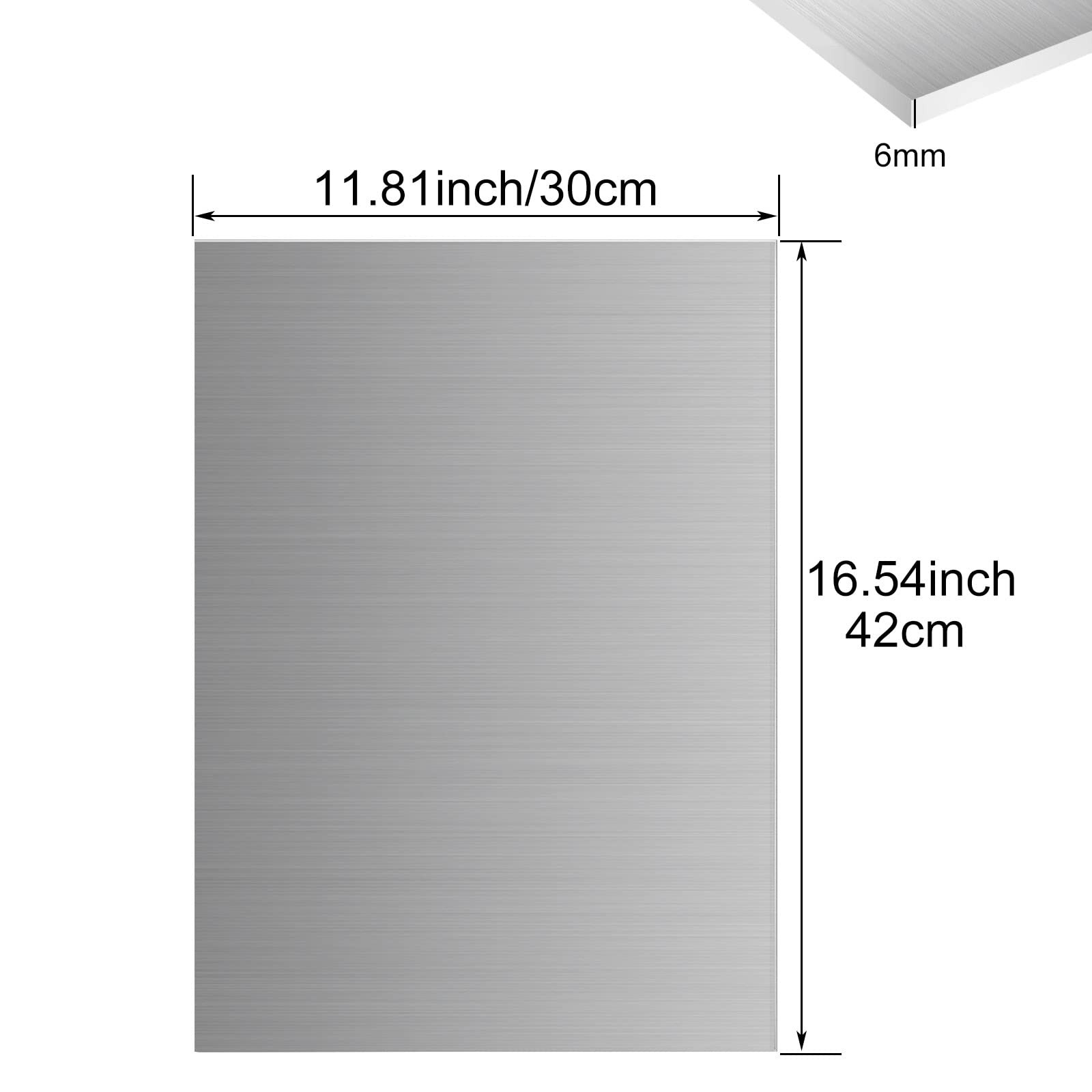 ACXFOND 5052H32 Aluminum Sheet Metal 12x17x1/4 Inch Inch, Silver