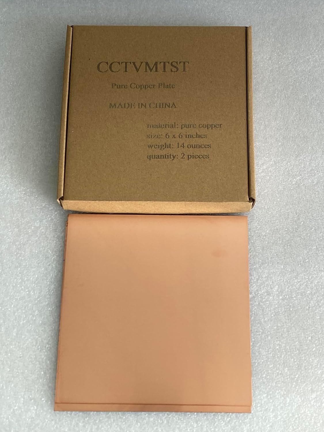 2 Pieces Pure Copper Sheet Plate Panels 6X6 Inches, 18 Gauge, Metal for Industry
