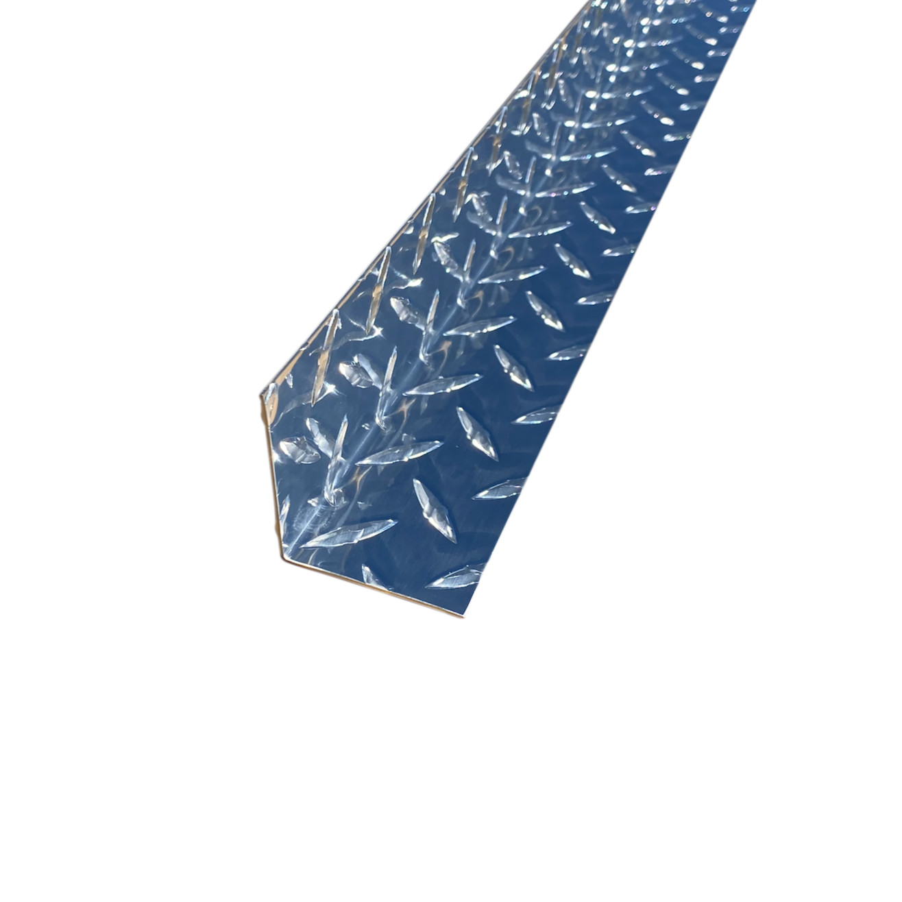 4 PACK – 2″ x 2″ x 48″ Aluminum Diamond Plate INSIDE Corner Guard – .045″ Thick