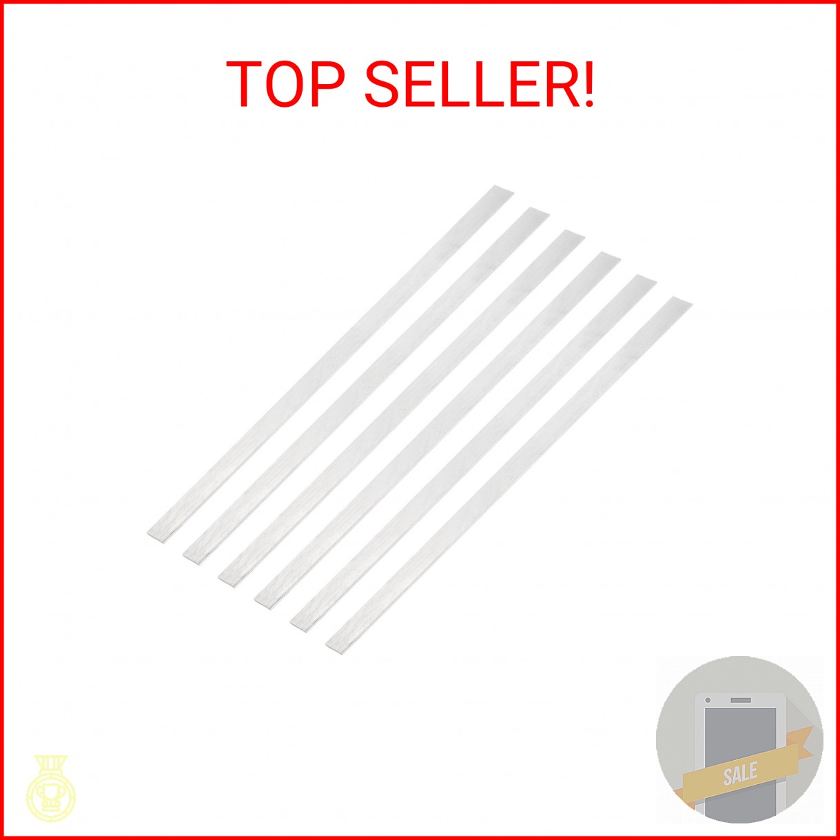 MECCANIXITY 6 Pcs Square Aluminum Flat Bar, 1/16″ (1.5mm) Thick x 19/32″ (15mm)