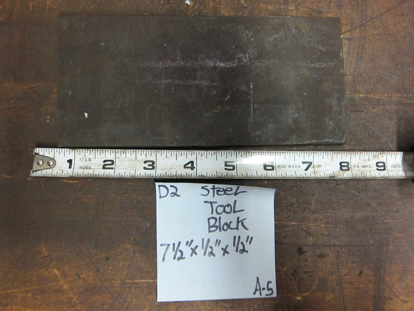 D-2 Tool Steel 7.5” x 0.5″ x 0.5” Thick D2 Tool Steel Block
