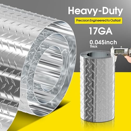 Diamond Plate Aluminum Sheet 0.045 3003-H22, 6x120in | With Gloves/Rivets, RV