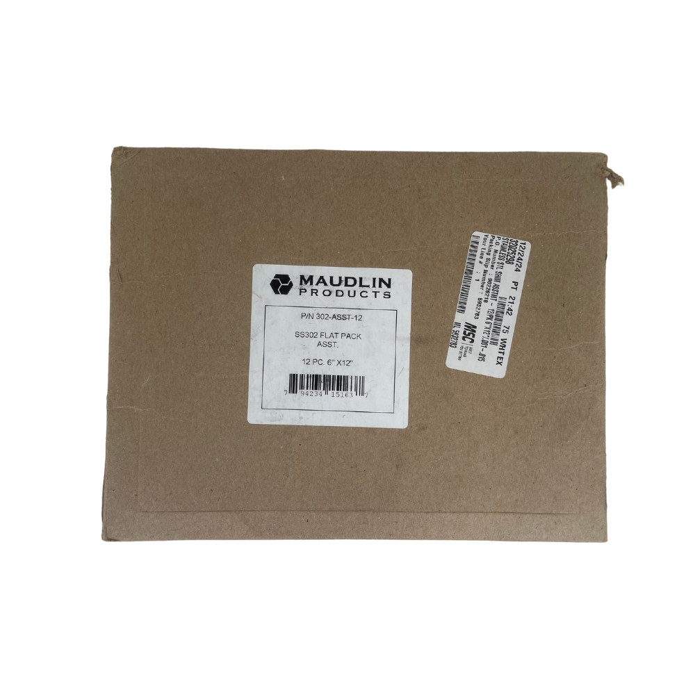 Maudlin Products 302-ASST-12 0.001″-0.015″ 12-Piece SS Shim Stock Sheet –