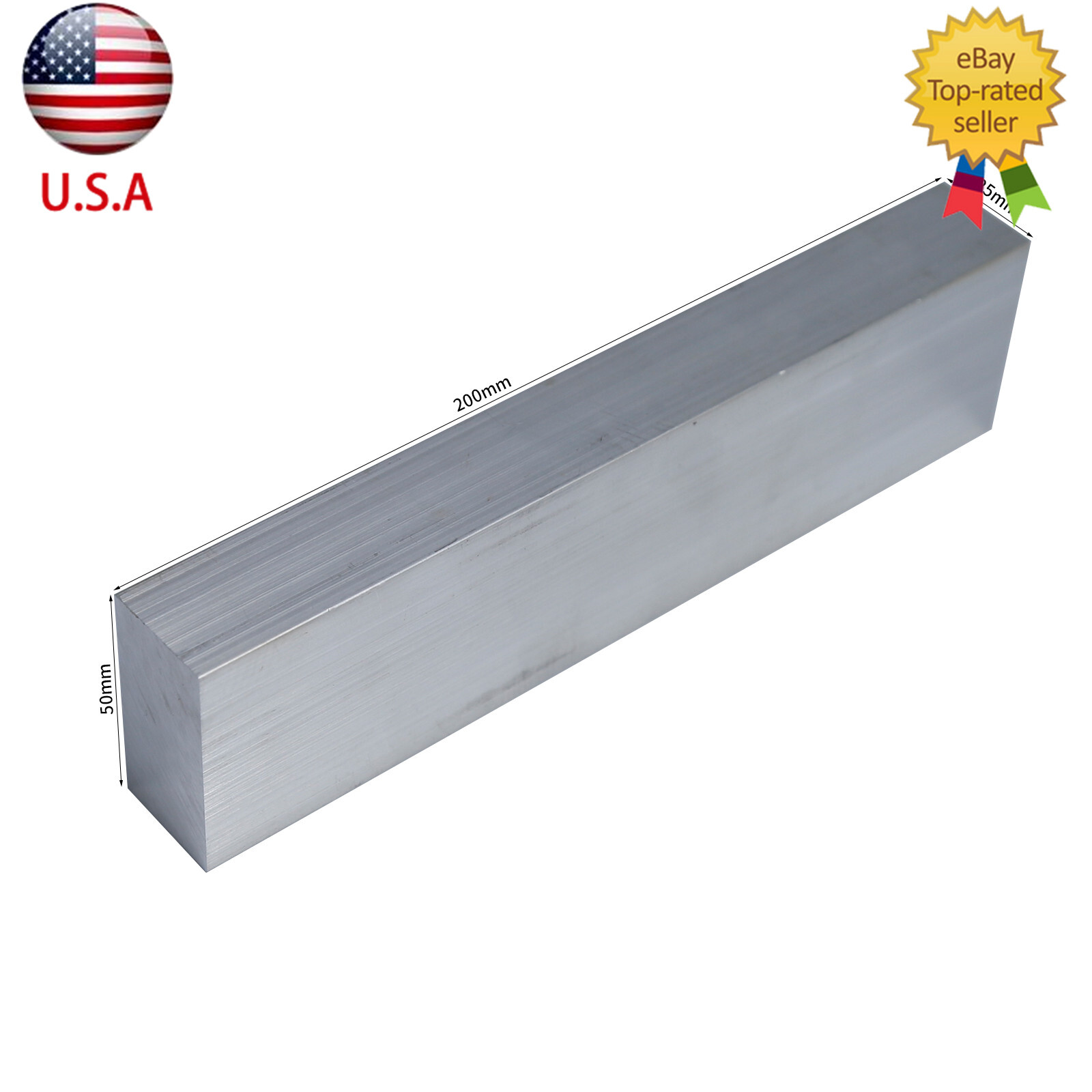 Metal T6061 Aluminum Flat Plate Sheet Stock Length 200mm Width 50mm Thick 25mm