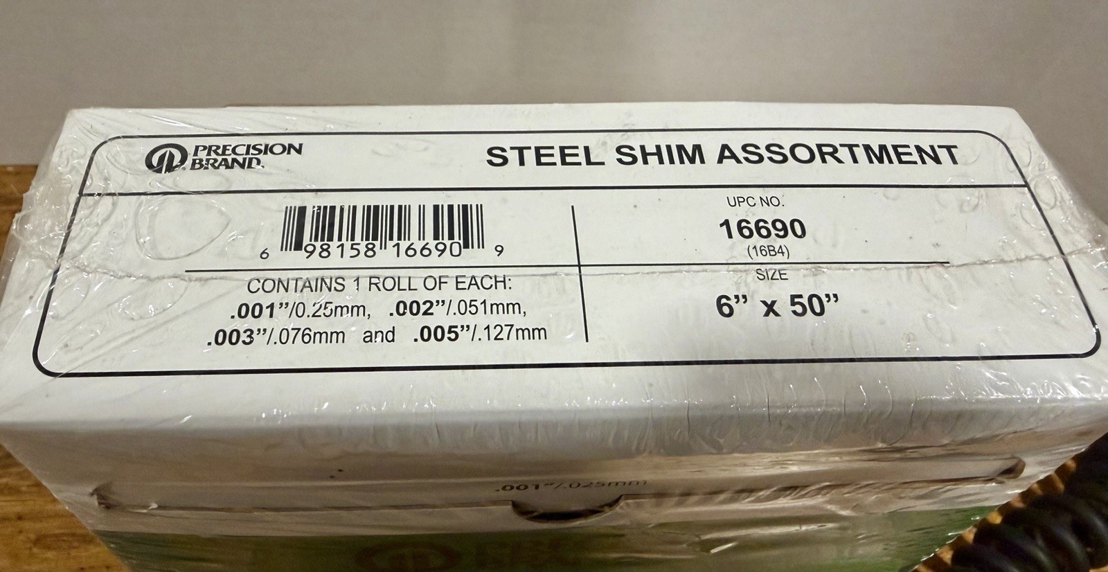 Precision Brand 16B4 Shim Stock, Roll, Steel, Assortment
