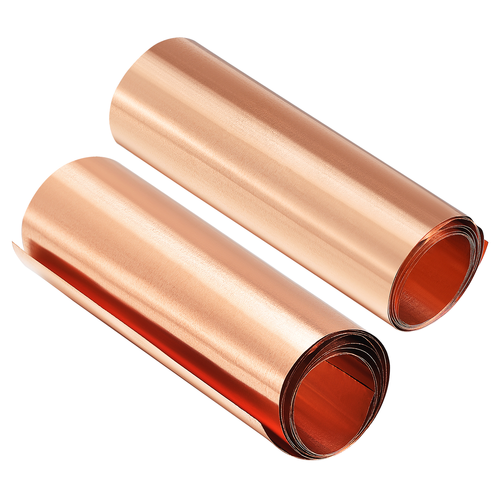 2pcs Copper Sheet Roll Metal Foil Plate 39.4“ x 3.9” x 0.0004“