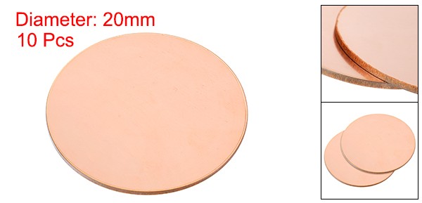 10pcs Pure Copper Sheet 3/4″ x 0.08″ 12 Gauge T2 Copper Metal Round Plate