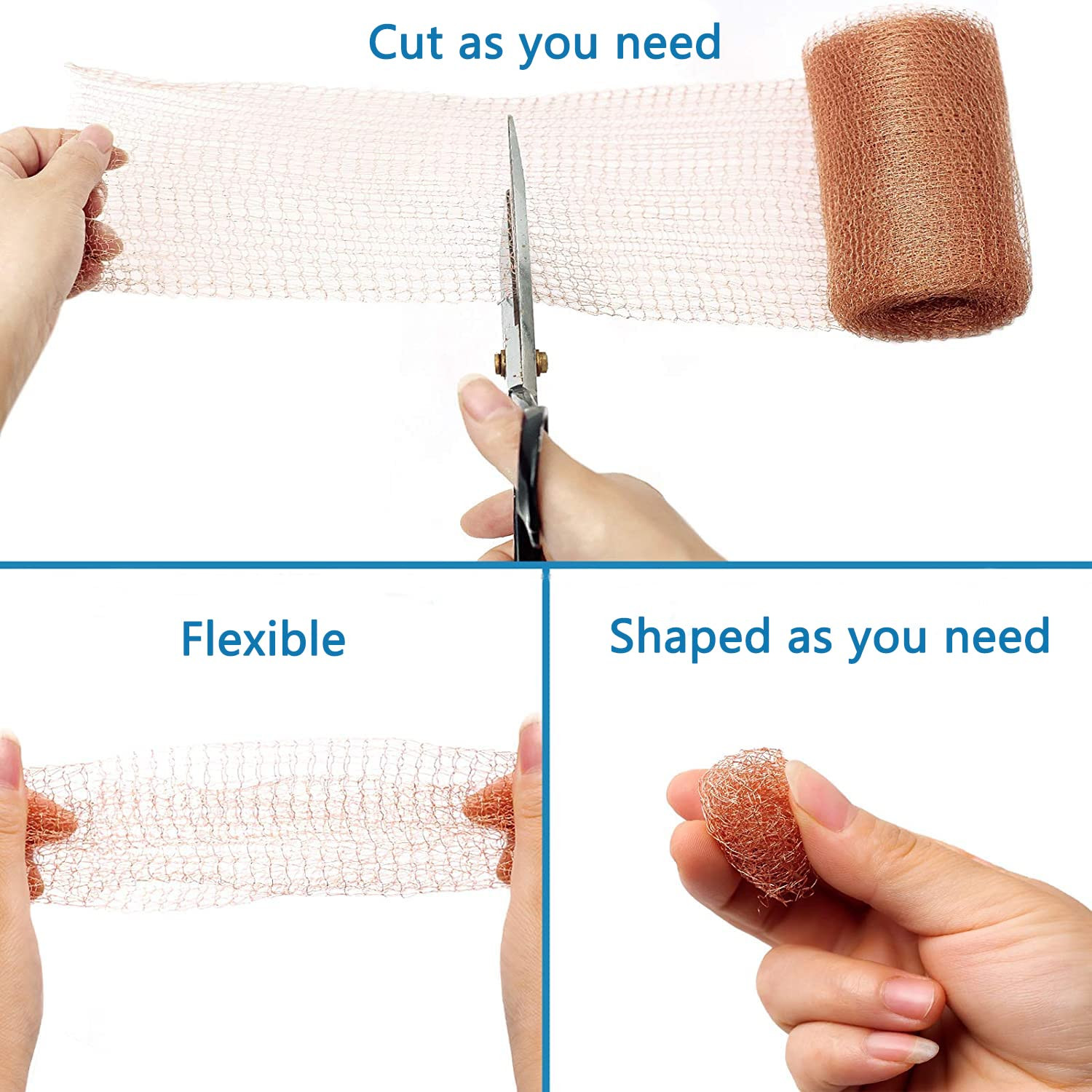 Copper Mesh – 5 Inches x 30 ft, 100% Pure Copper Mesh Roll, Copper Fill Fabric,