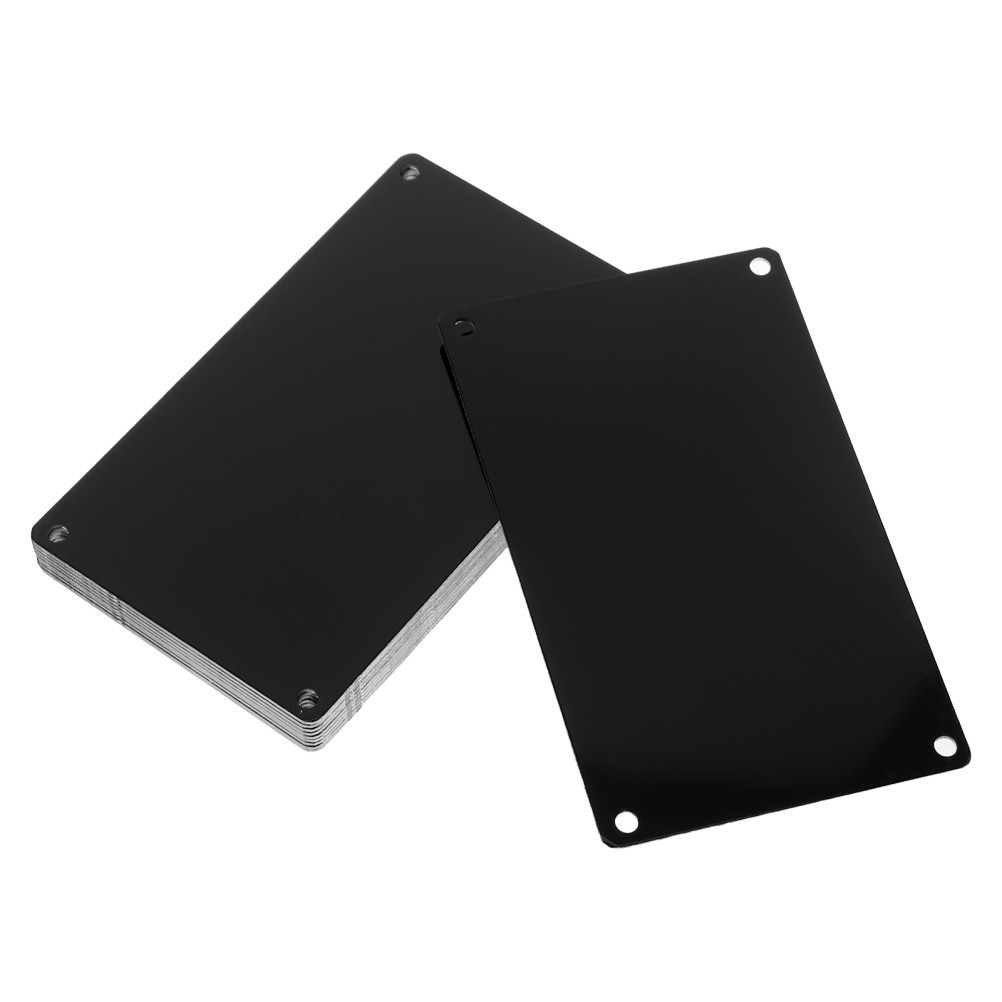 10Pcs Black Aluminum Blank Metal Name Tags Rectangle Stamping Blanks for Craft