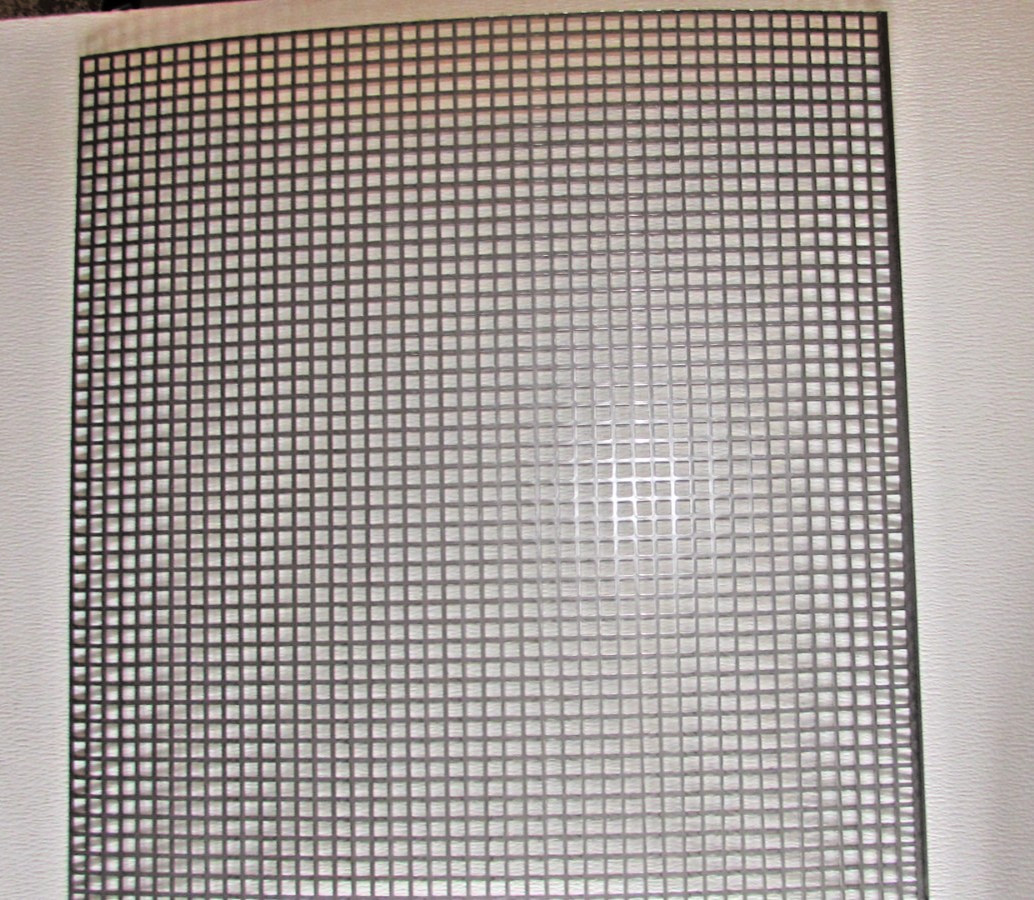 3/8″ SQUARE—- 16 GA. STAINLESS PERFORATED METAL —11-1/2″ x 12-3/4