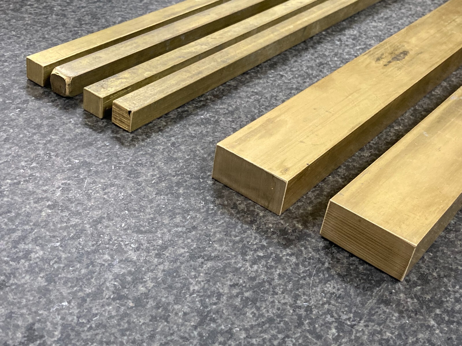 BRASS BARS LOT, 24″ LENGTH, 6 PCS, FLAT BAR STOCK