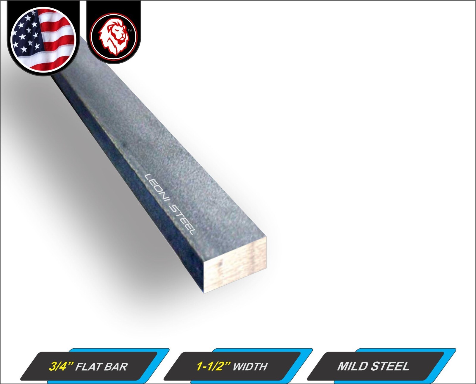 3/4″ x 1-1/2″ Metal Flat Bar – Mild Steel – Metal Stock – 72″ Long (6-ft)
