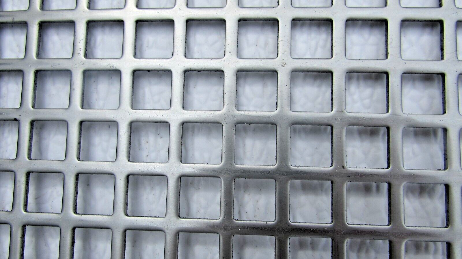 ==3/8″ SQUARE—- 16 GA. STAINLESS PERFORATED METAL —12″ x 24″==