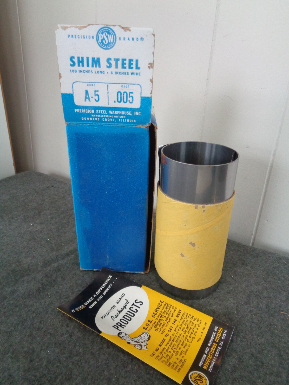 Vintage Precision Brand .005 Shim Steel 6″ Wide A-5 PSW