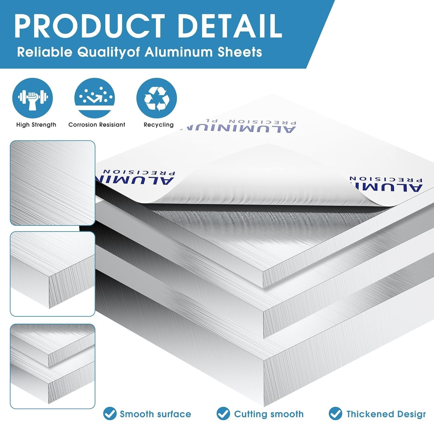 2PACK 1/4Inch Thick Aluminum Sheet Plate, 6″x6″ Heavy Duty Aluminum Sheets Pl…