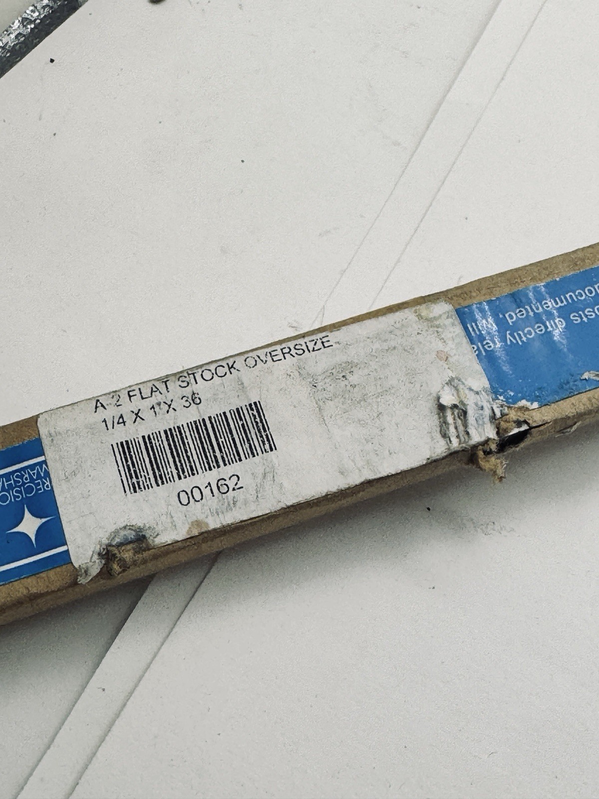 A2 AIR HARDENING STEEL PRECISION GROUND FLAT STOCK 1/4″ x 1” x 36”