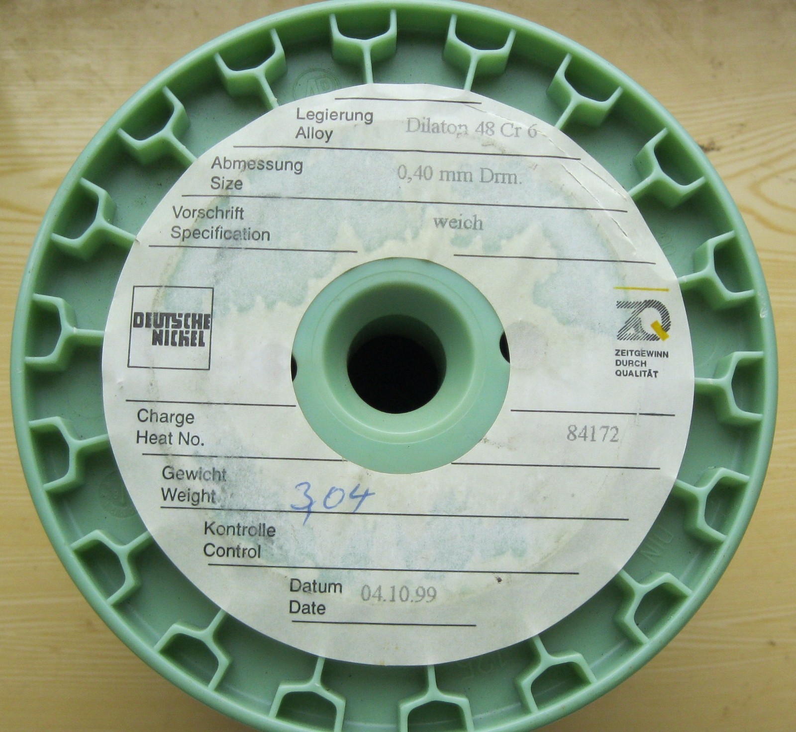 Glass-metal wiring Dilaton 48 Cr6 wire 0.4 mm (0.0157″) * 10m (32′) Cr-Ni-Fe .