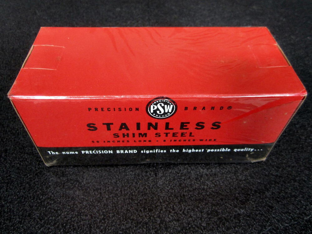 NOS Vintage Precision Brand .005 Stainless Shim Steel 50″ x 6″ L-5 PSW USA