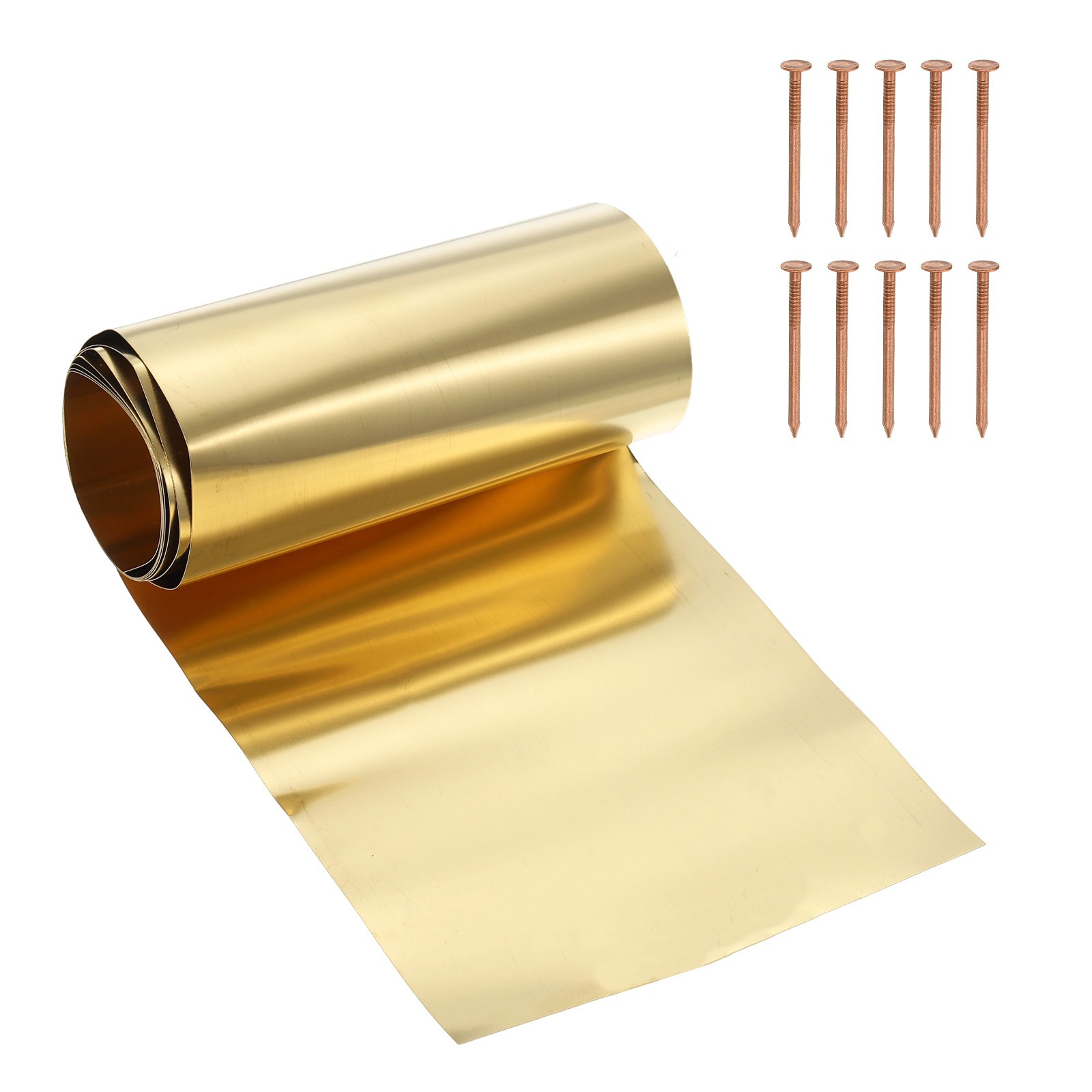Brass Sheet Roll 3.9″ x 39.4″ 28 Gauge(0.2mm) Thickness for DIY (1 Pack, Brassy)