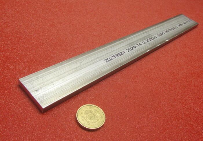 2024 T351 Aluminum Bar, 1/4″ (.250″) Thick x 1 1/2″ Wide x 12″ Length