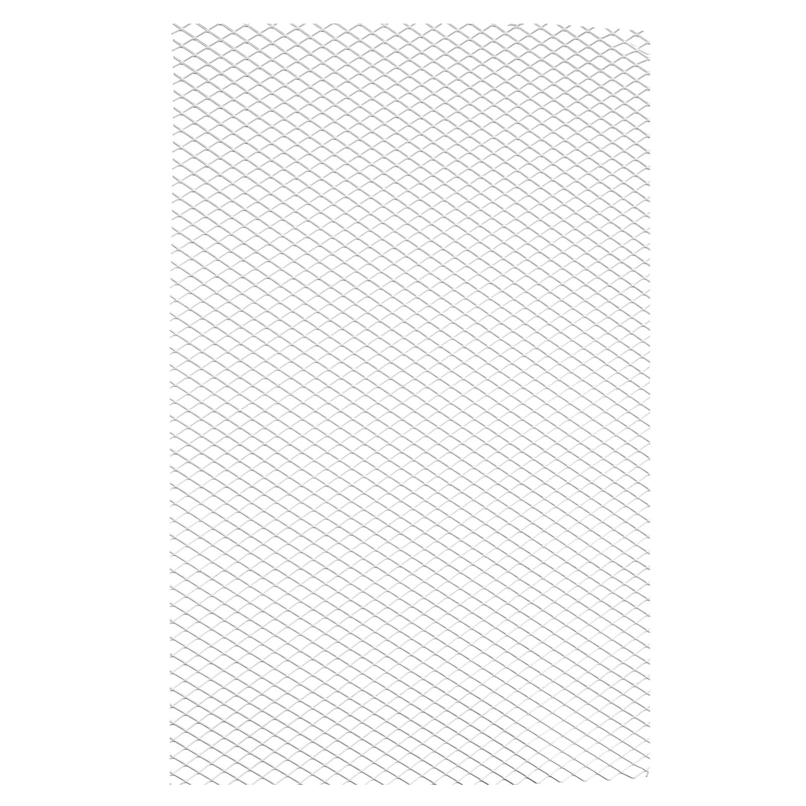 9.8″L x 13″W Universal Car Grill Mesh, 7x12mm Diamond Hole, Silver Tone