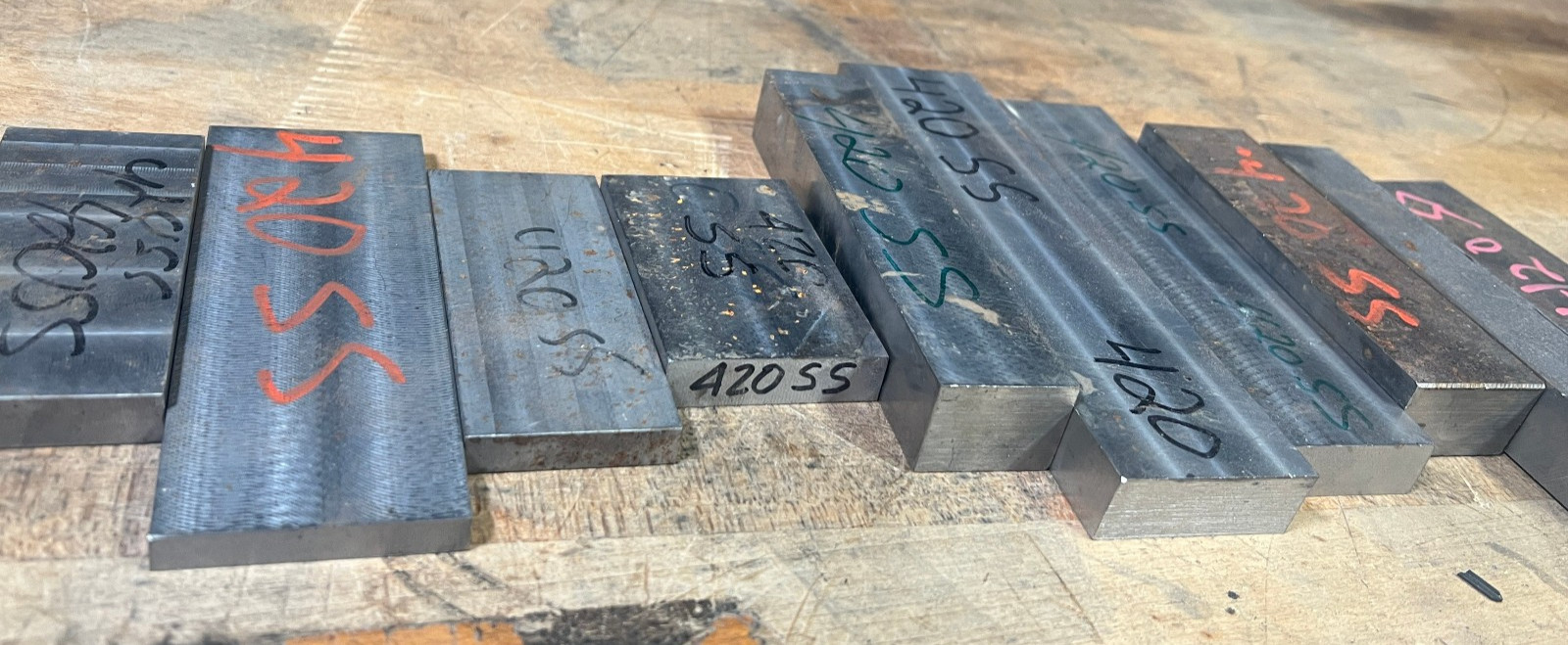420 Stainless steel SS flat bar stock , tool steel lot, cut offs knife making