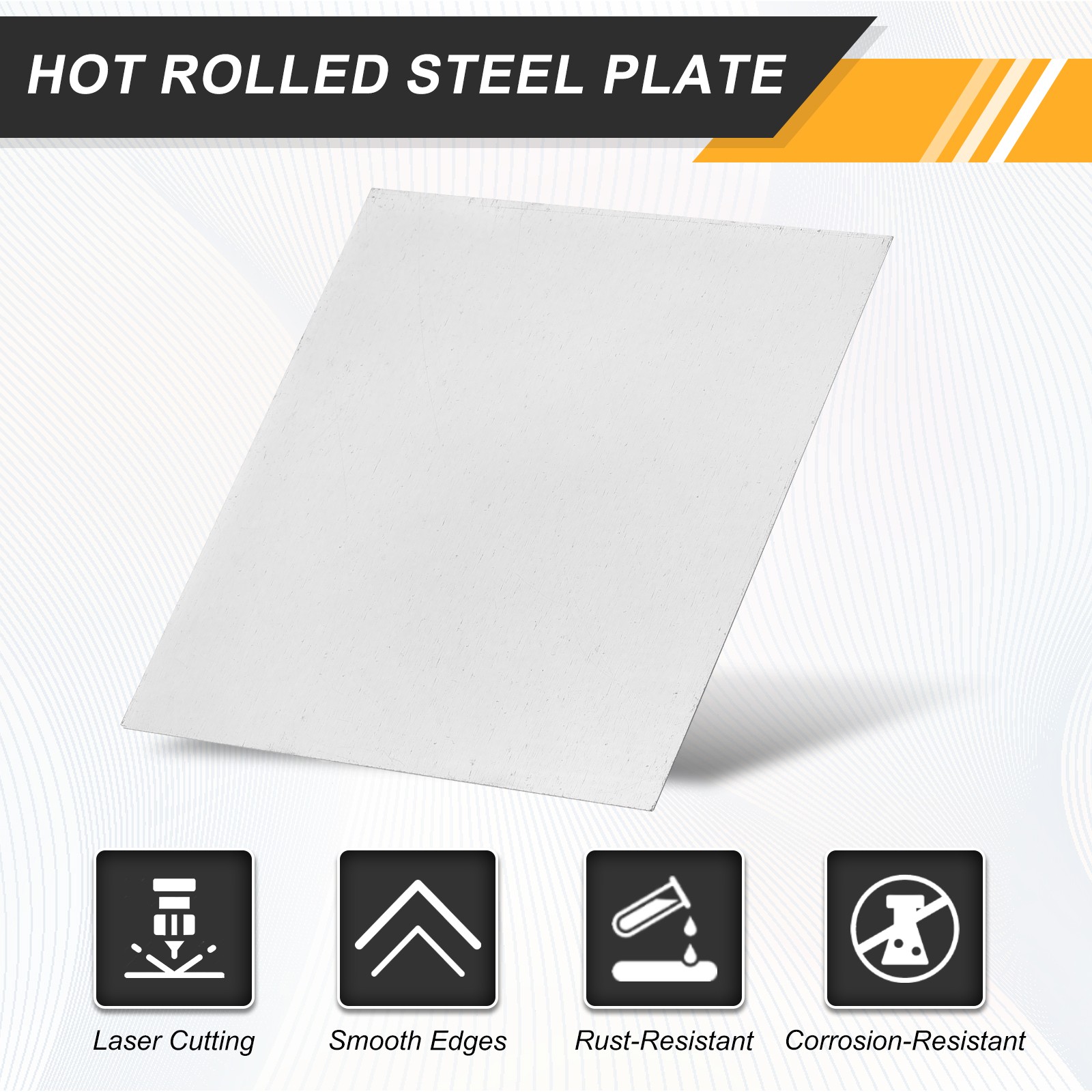 8Pcs 1/64″ Hot Rolled Steel Sheets 4″ x 2″ Steel Plate Base Silver]