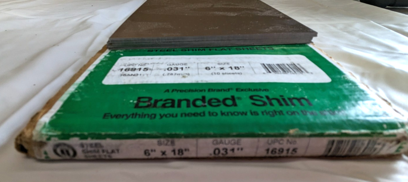 PRECISION BRAND Metal Shim Stock Steel 0.031" x 18" x 6" 16