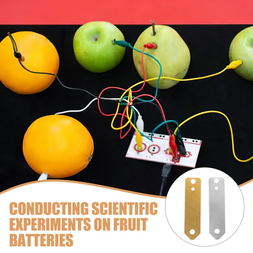 10Pcs Reusable Zinc and Copper Anode Strips for Educational Fruit Battery Use