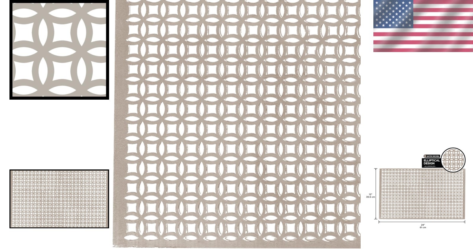 Satin Nickel Aluminum Sheet 12x24x.020 Elliptical