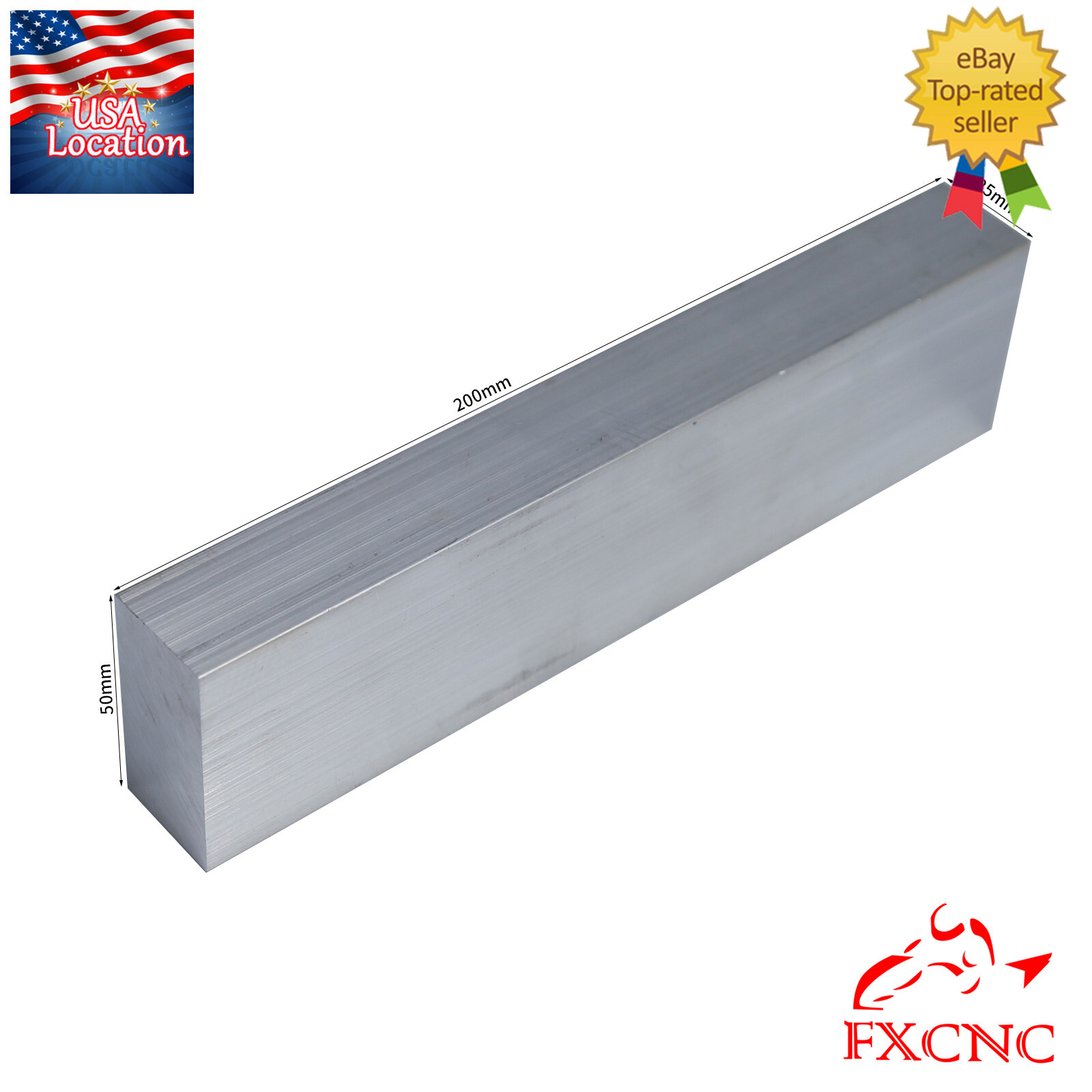 T6061 Aluminum Plate Flat Bar Strip Length 200mm Width 50mm Thickness 25mm